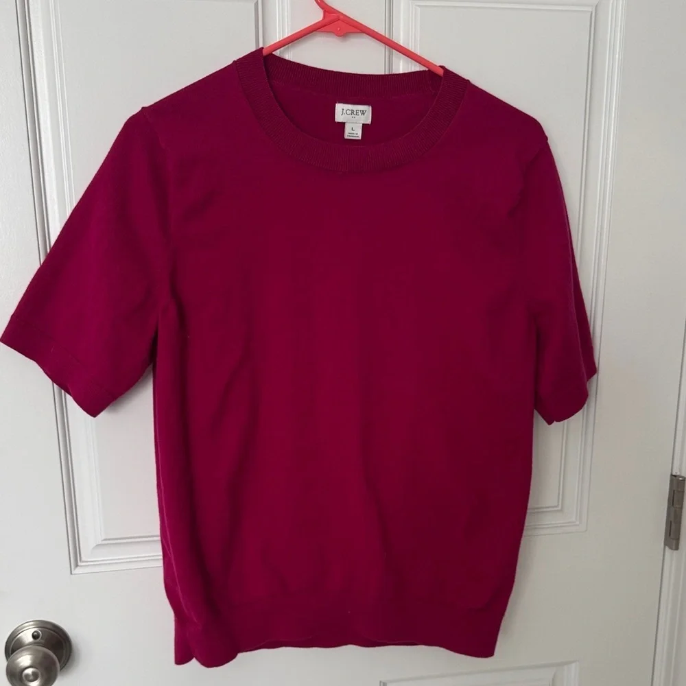 J. Crew Deep Pink Knit Top